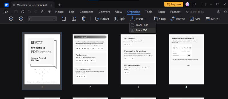 add pages from pdf with pdfelement