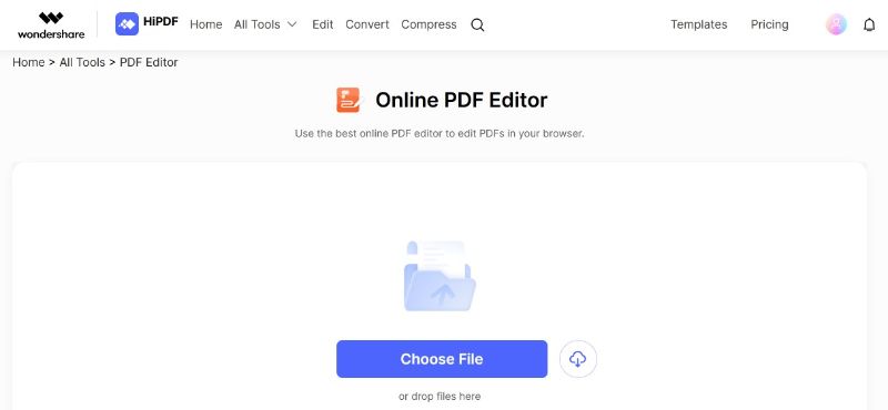 upload images to hipdf edit pdf