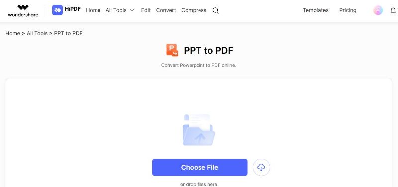 upload file in hipdf pdf creator