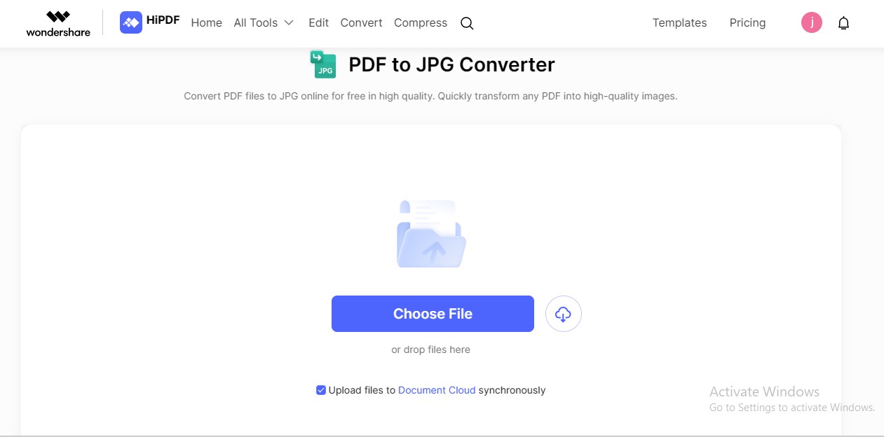 choose converted pdf file hipdf