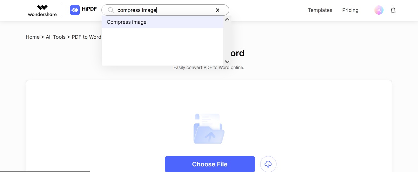 hipdf compress image tool