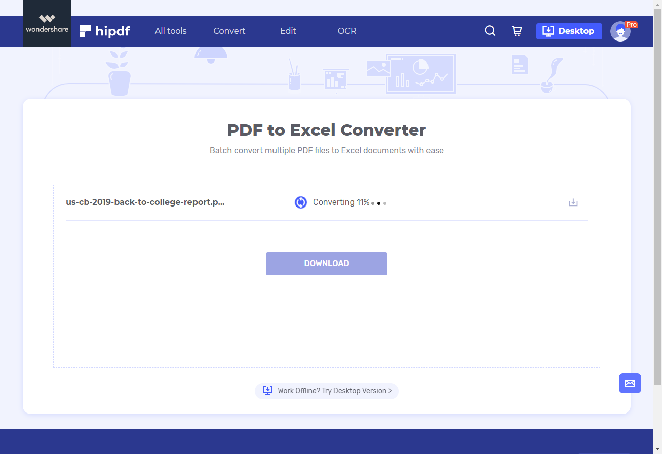 convert pdf to excel