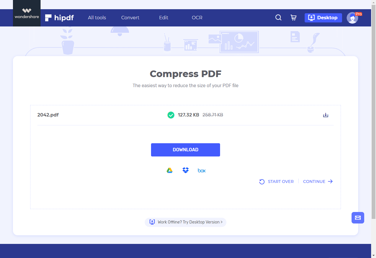 compress files online before downloading