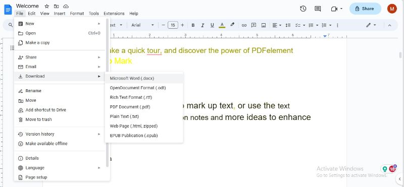 download pdf in doc google docs