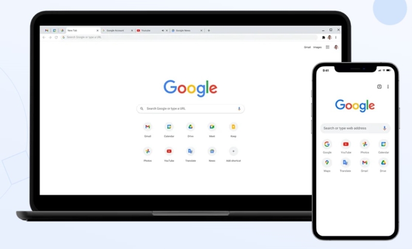 google chrome desktop and mobile interface