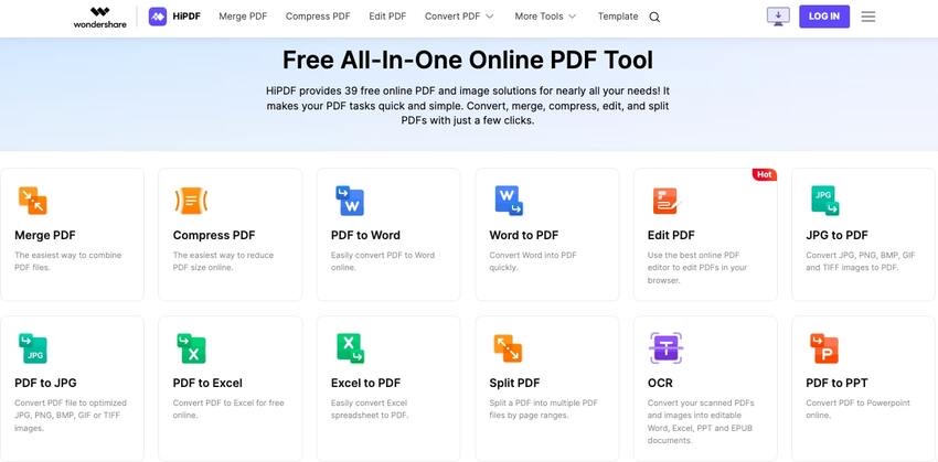 hipdf online PDF converter