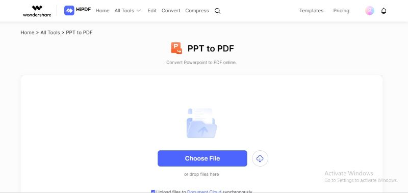 hipdf ppt to pdf converter