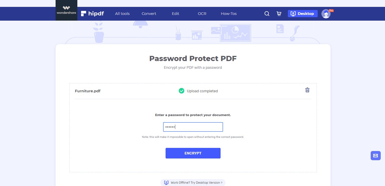 input password to pdf