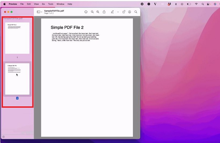 mac preview show sidebar