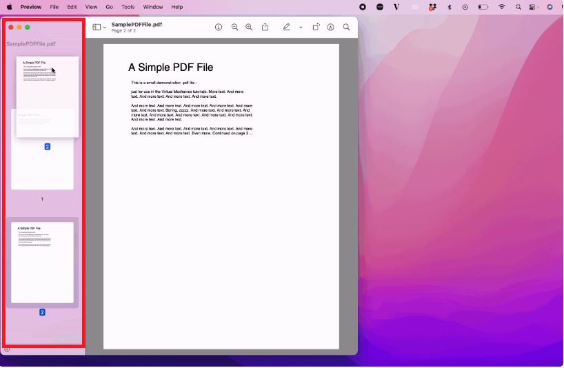 mac preview rearranging pdf pages