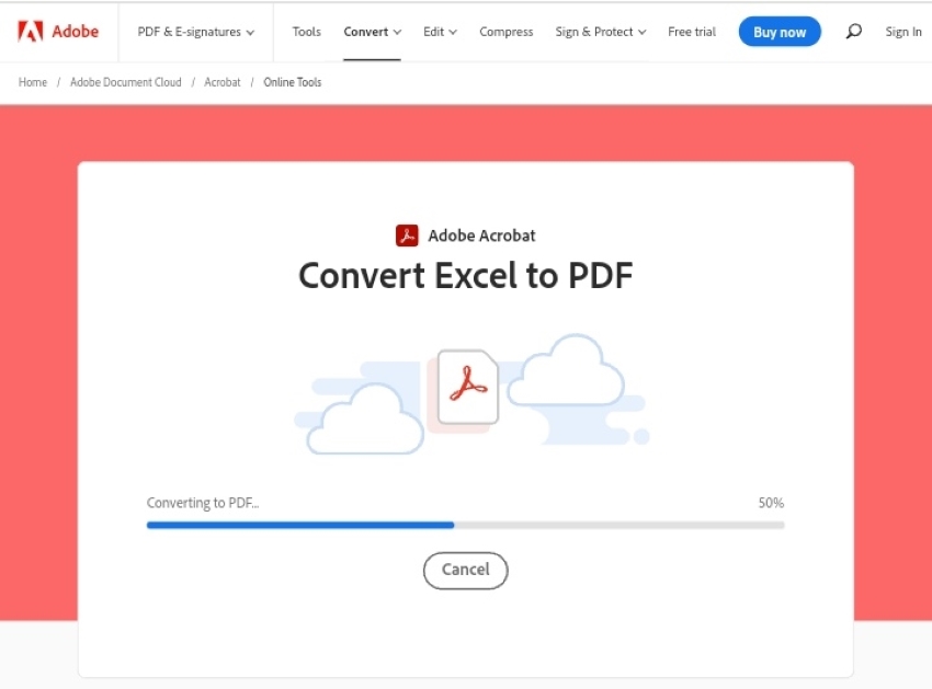adobe xlxs to pdf converter online