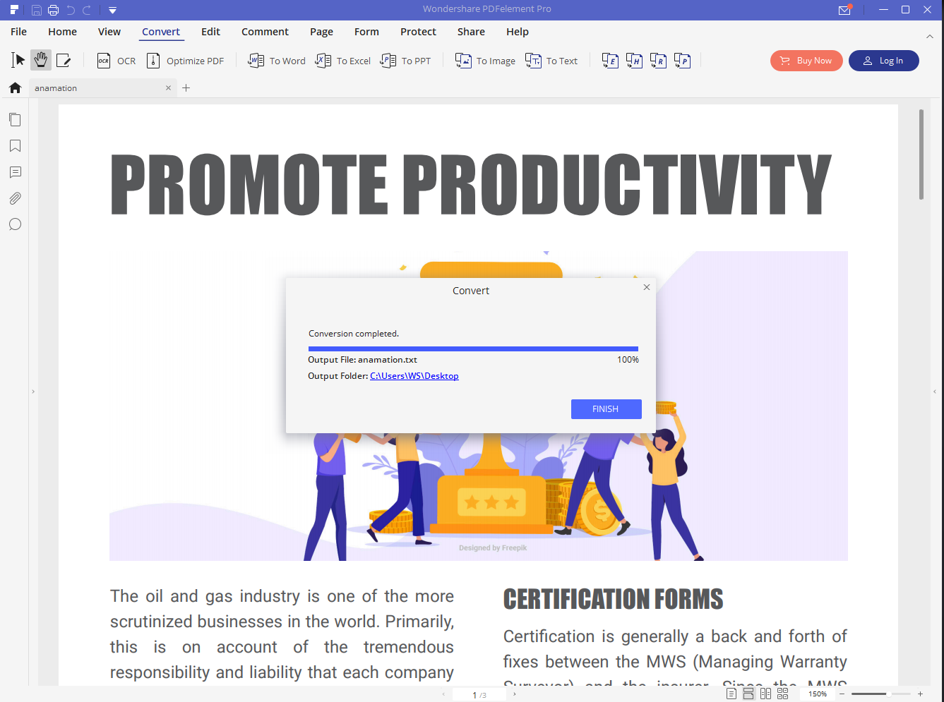 pdf to text process
