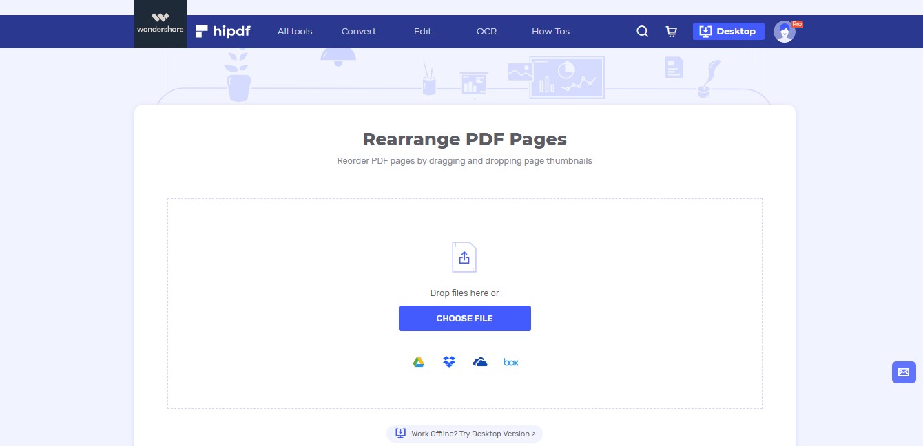 rearrange pages tool