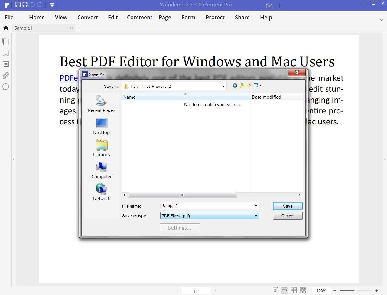 export pub to pdf desktop
