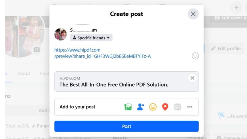  share pdf on facebook via link