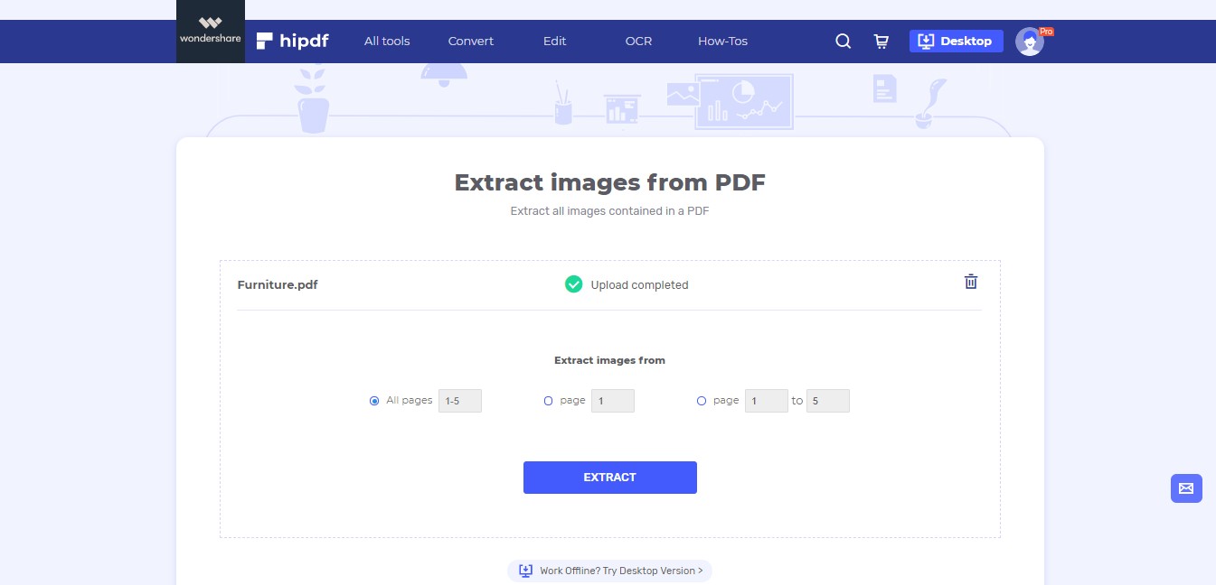 upload pdf to extract