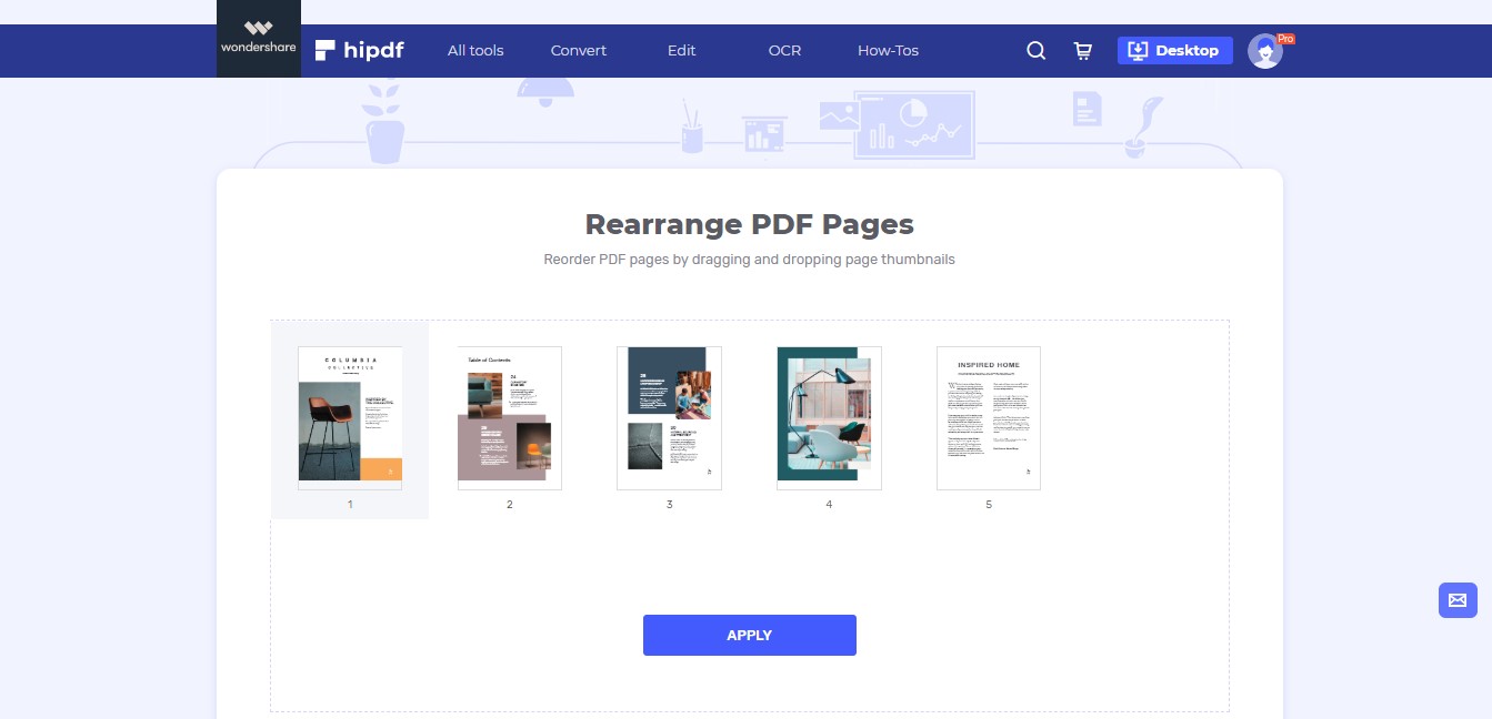 upload pdf to rearrange