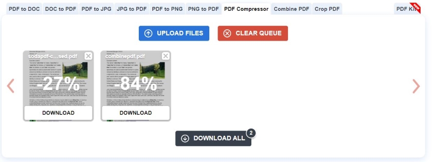 batch compressing pdf files on pdfcompressor