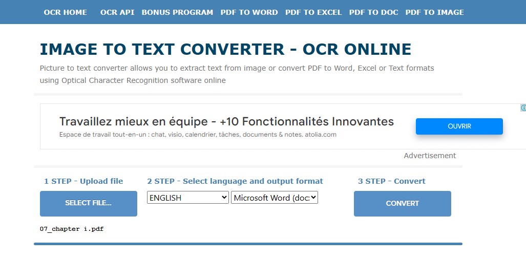 convert pdf using online ocr