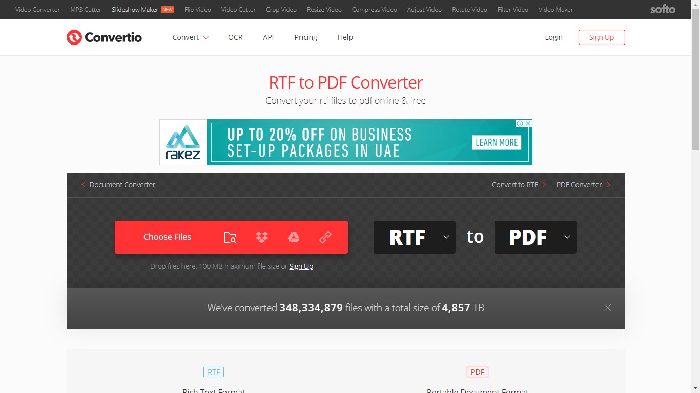 convertio rtf to pdf converter