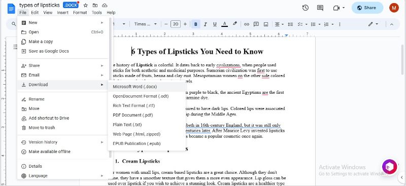 download scanned pdf word google docs