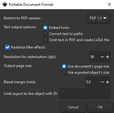 inkscape save pdf