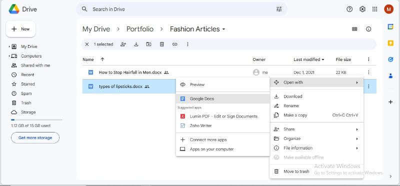 open pdf with google docs