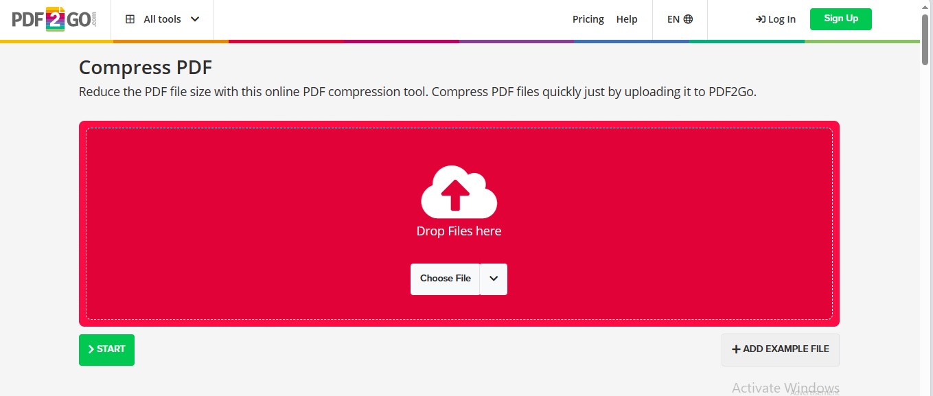 pdf2go resize pdf file