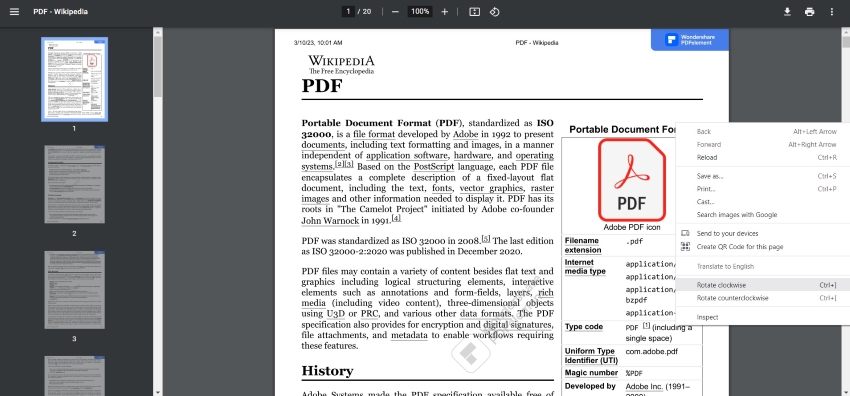 rotating pdf using google drive