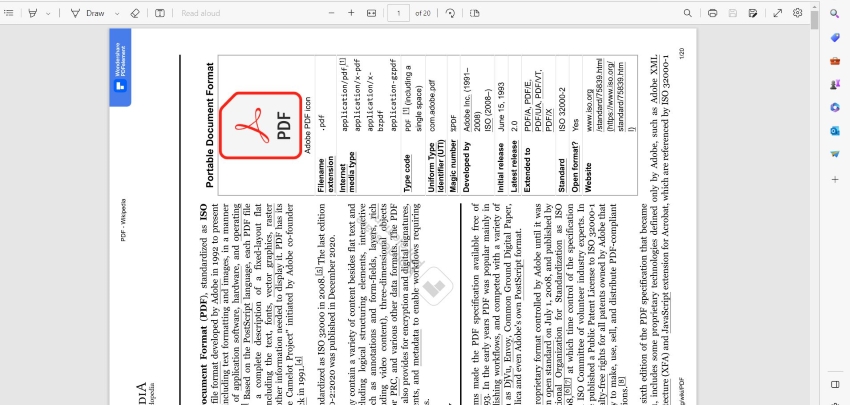 rotating pdf using microsoft edge