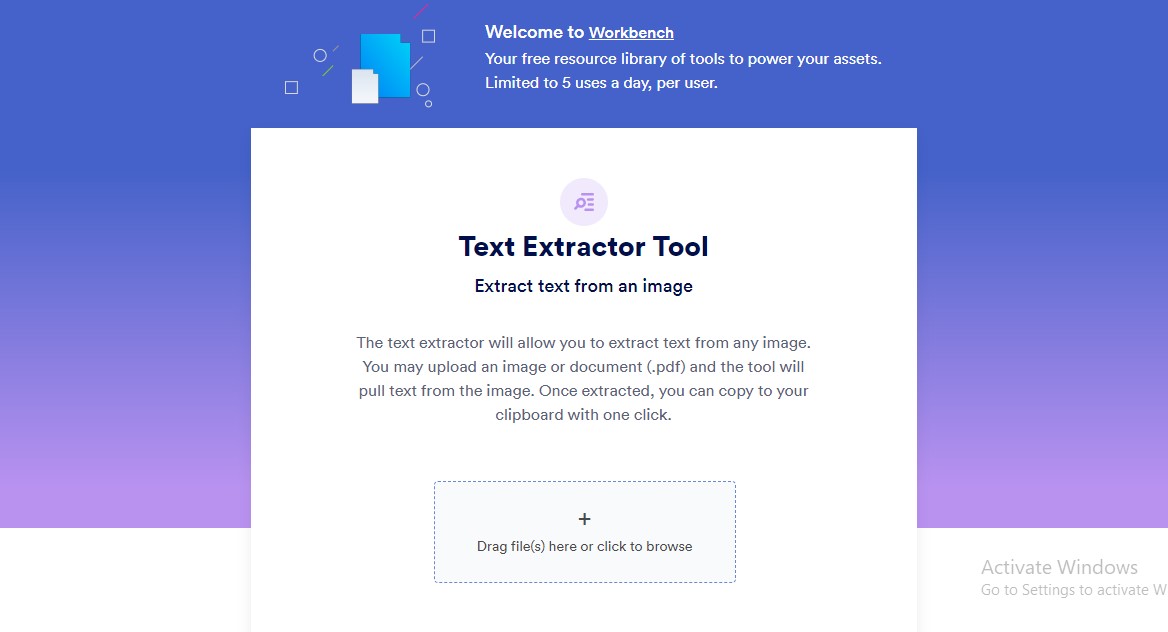 workbench online ocr tool