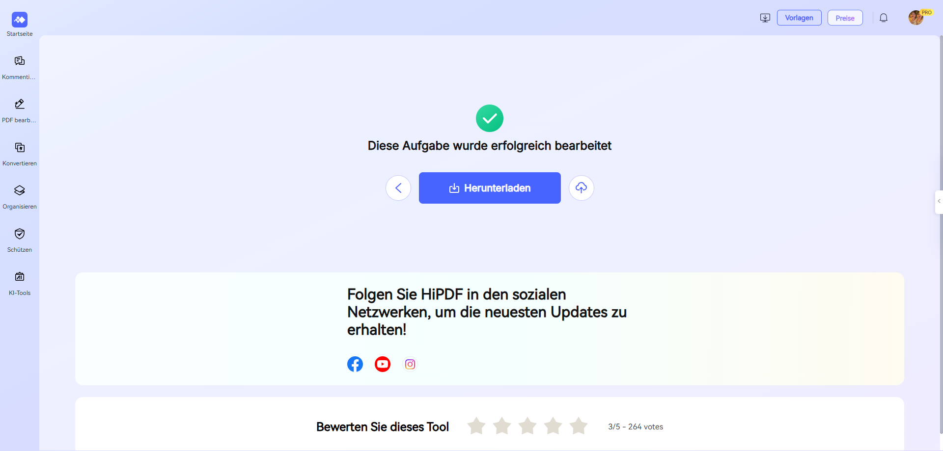 Wenn die PDF-Datei in das Word-Format umgewandelt wurde, können Sie die konvertierte Datei kostenlos herunterladen.