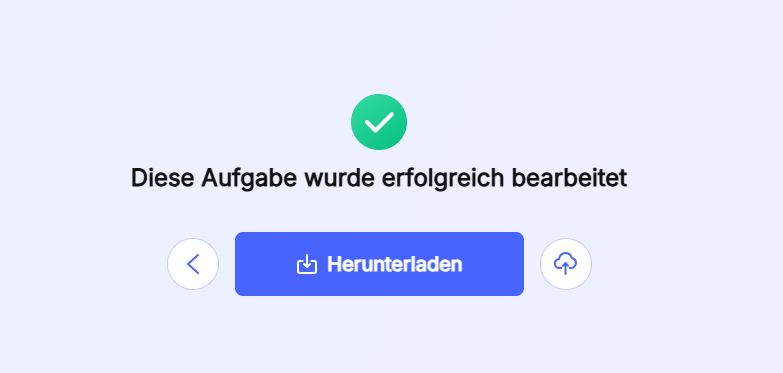 Wenn die Konvertierung abgeschlossen ist, können Sie auf Herunterladen klicken, um die Datei zu speichern. Die Datei wird automatisch von der Webseite in den Standardordner heruntergeladen.