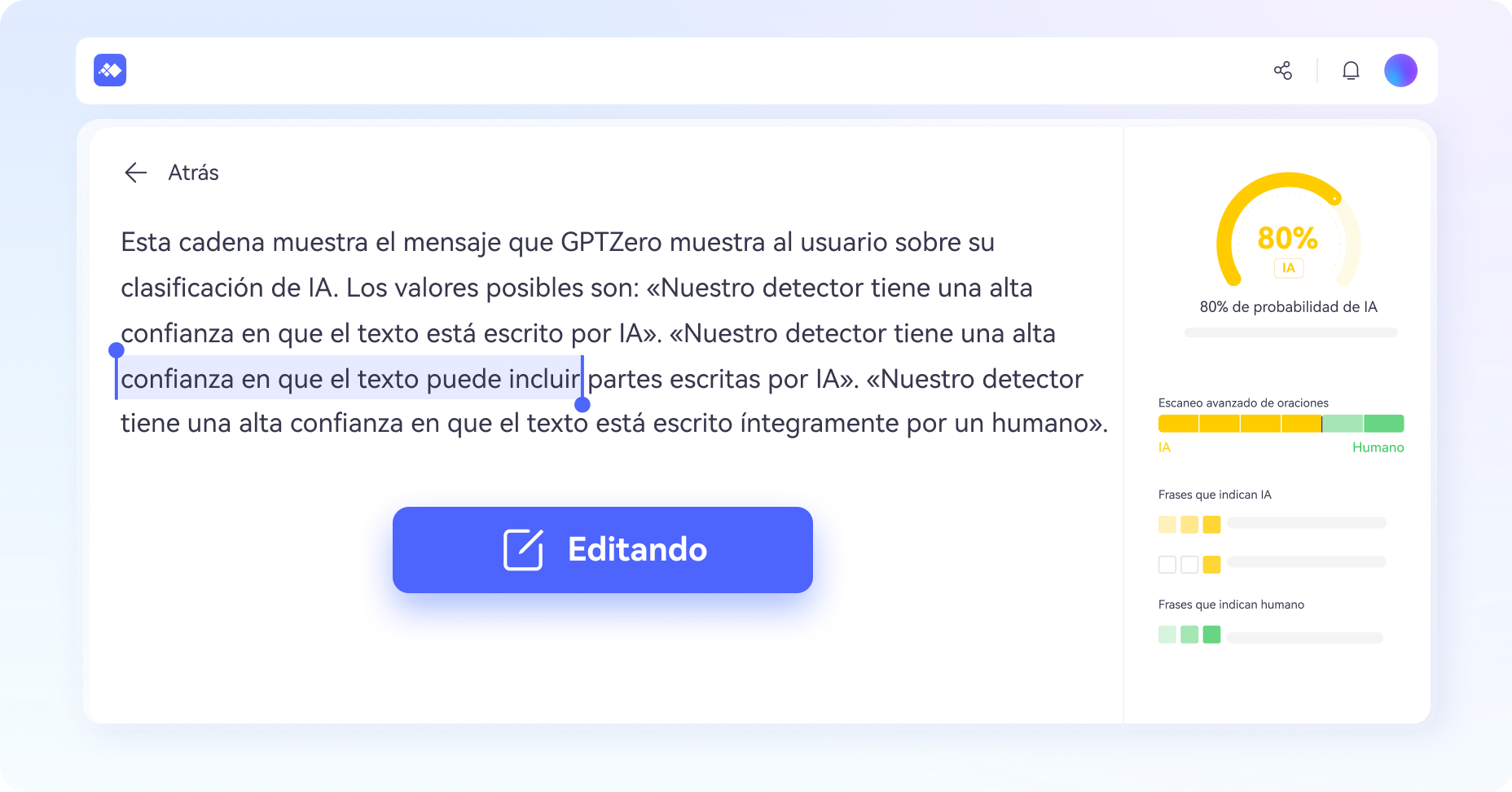 edita el texto original fácilmente