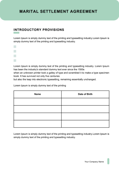 settlement agreement template