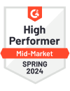 g2 adward high performer mid market