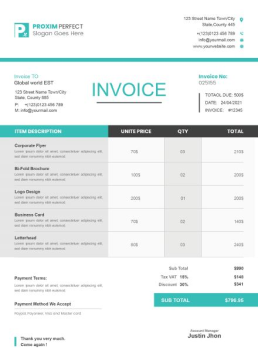 Invoice PDF templates