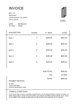 Invoice PDF templates