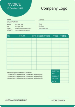 Invoice PDF templates