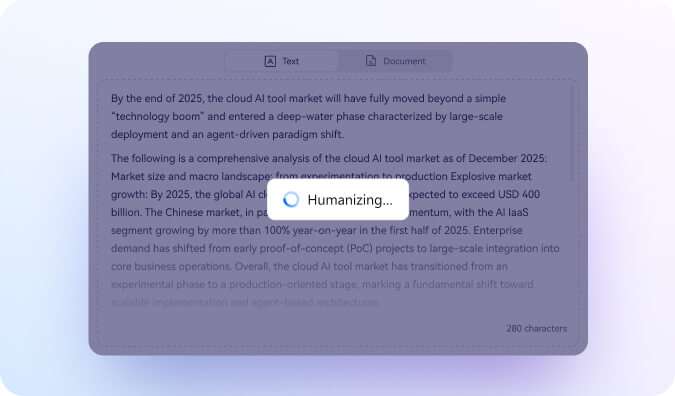 click humanize to start ai text humanization
