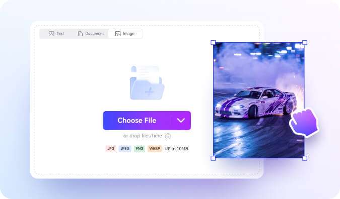 Upload any PDF, including long and complex documents